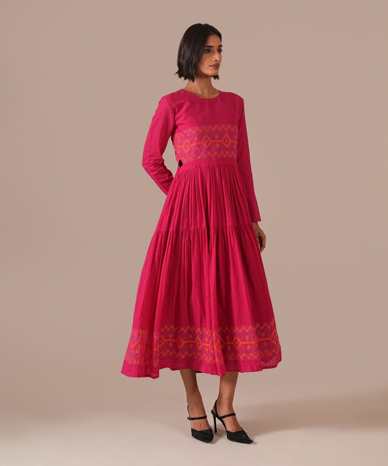 PINK VEIL DRESS 100% cotton Buy PINK VEIL DRESS from C&W | Dresses for Women by Indigo Dreams in pink color for women in Singapore