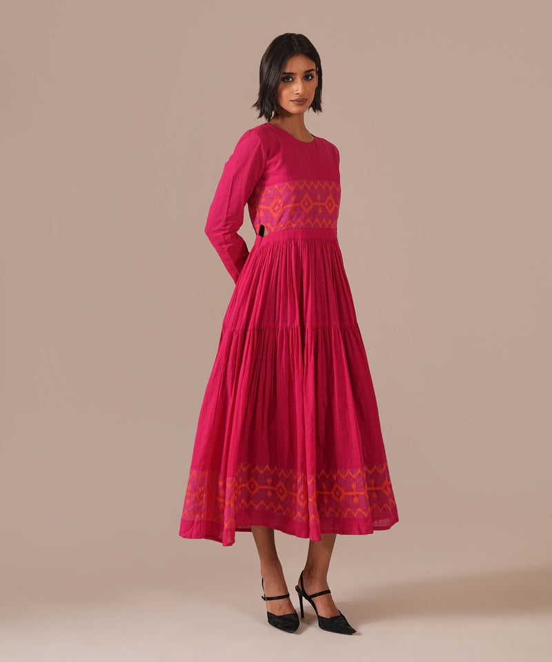 PINK VEIL DRESS 100% cotton Buy PINK VEIL DRESS from C&W | Dresses for Women by Indigo Dreams in pink color for women in Singapore