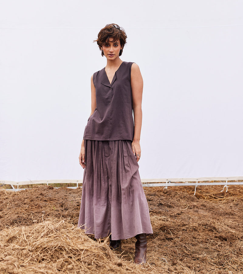 Plum co-ord set cotton by Khara Kapas for women in Singapore