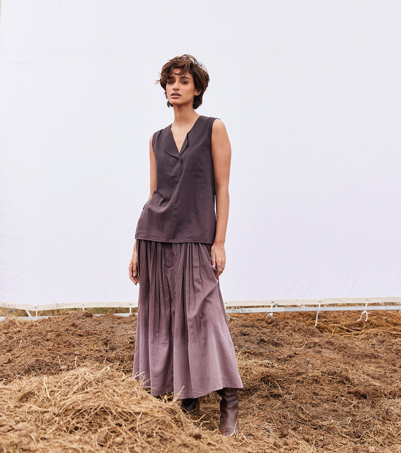 Plum co-ord set cotton by Khara Kapas for women in Singapore