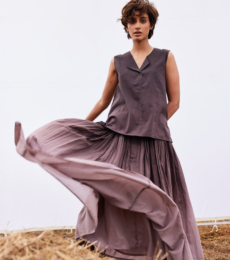 Plum co-ord set cotton by Khara Kapas for women in Singapore