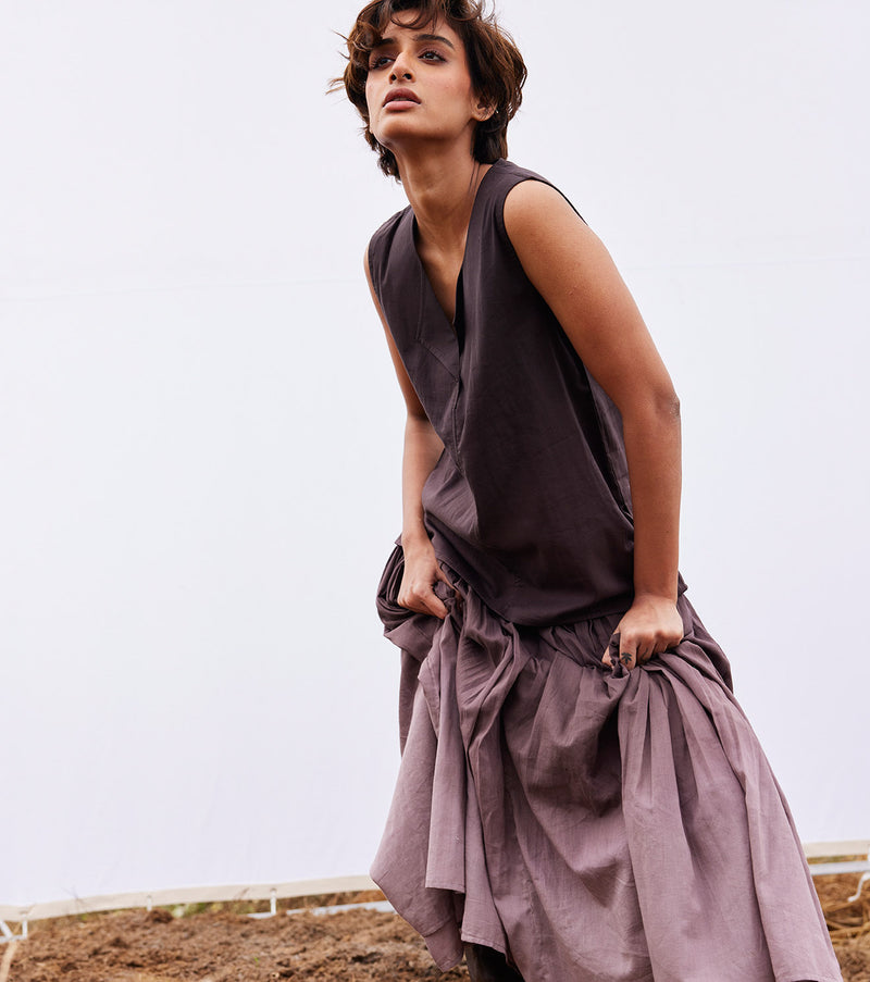 Plum co-ord set cotton by Khara Kapas for women in Singapore