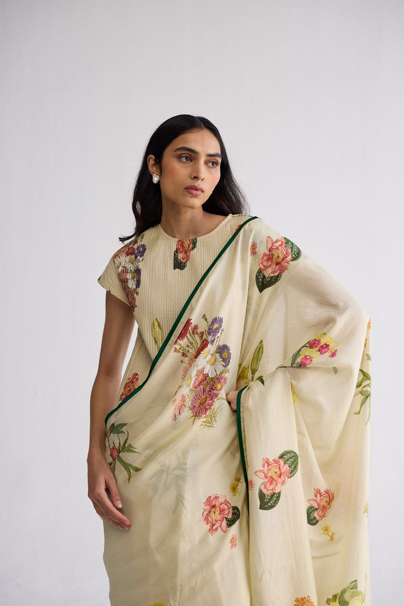 PRIMAVERA PINTUCKS BLOUSE cotton cambric blouse by YAM in off white for women in Singapore