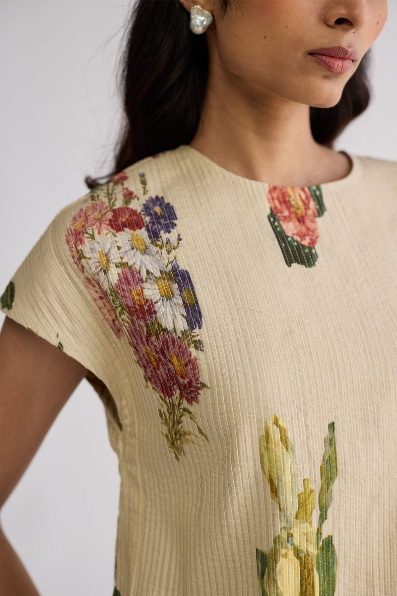 PRIMAVERA PINTUCKS BLOUSE cotton cambric blouse by YAM in off white for women in Singapore