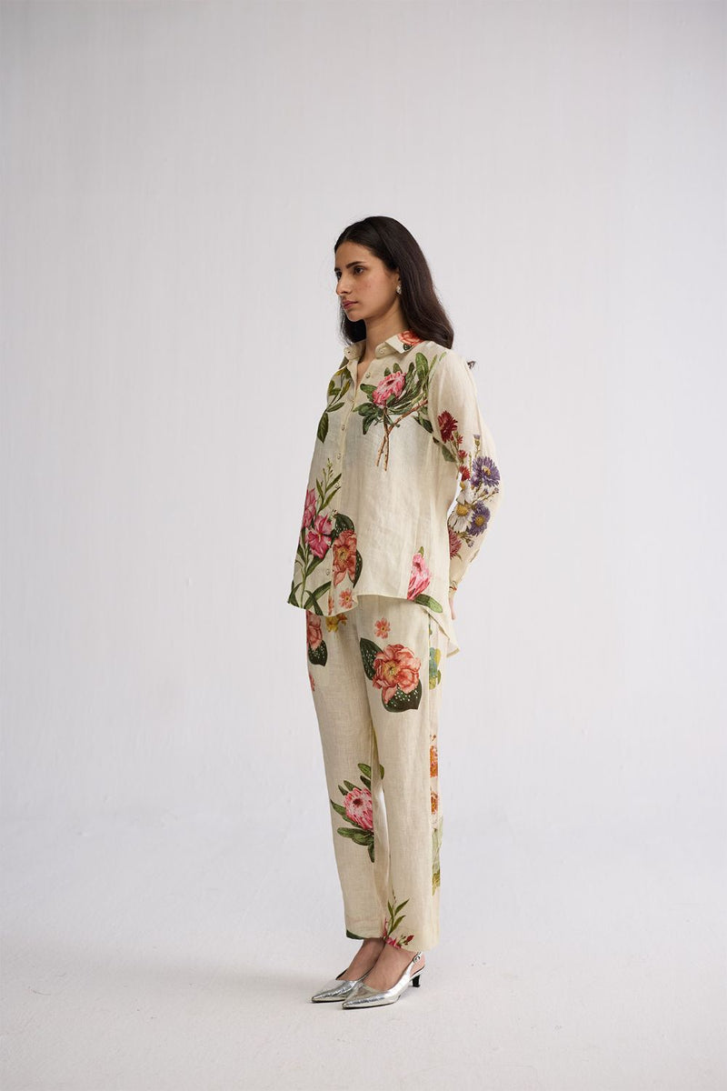PRIMAVERA LINEN CO-ORD SET linen co-ord set by YAM in off white for women in Singapore