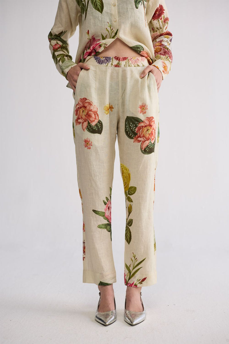 PRIMAVERA LINEN CO-ORD SET linen co-ord set by YAM in off white for women in Singapore