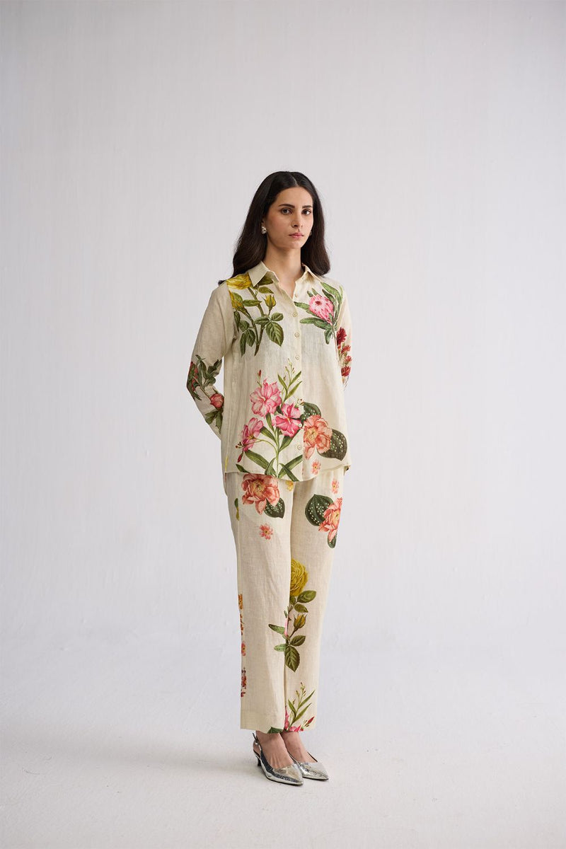 PRIMAVERA LINEN CO-ORD SET linen co-ord set by YAM in off white for women in Singapore