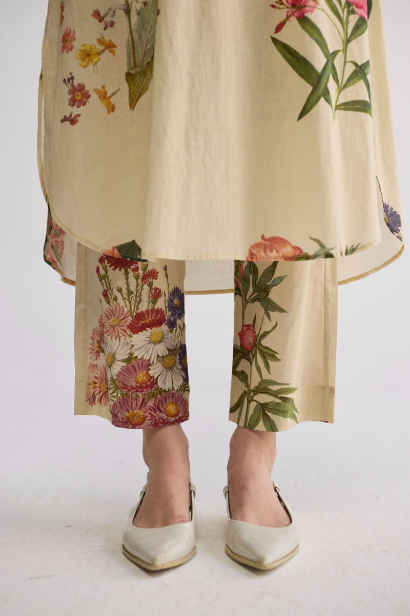 PRIMAVERA LONG KURTA SET cotton cambric kurta/kurta set by YAM in off white for women in Singapore