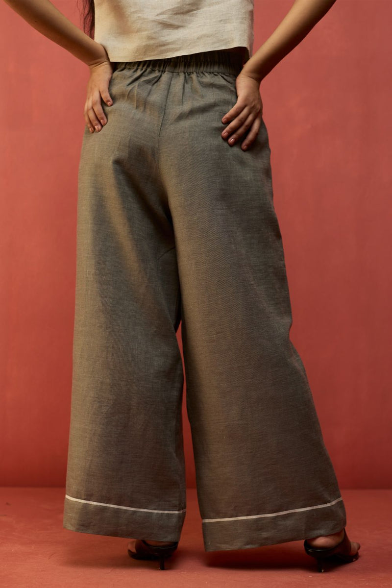 Emma Relaxed Fit Linen Pants - Grey by Manan for in Singapore