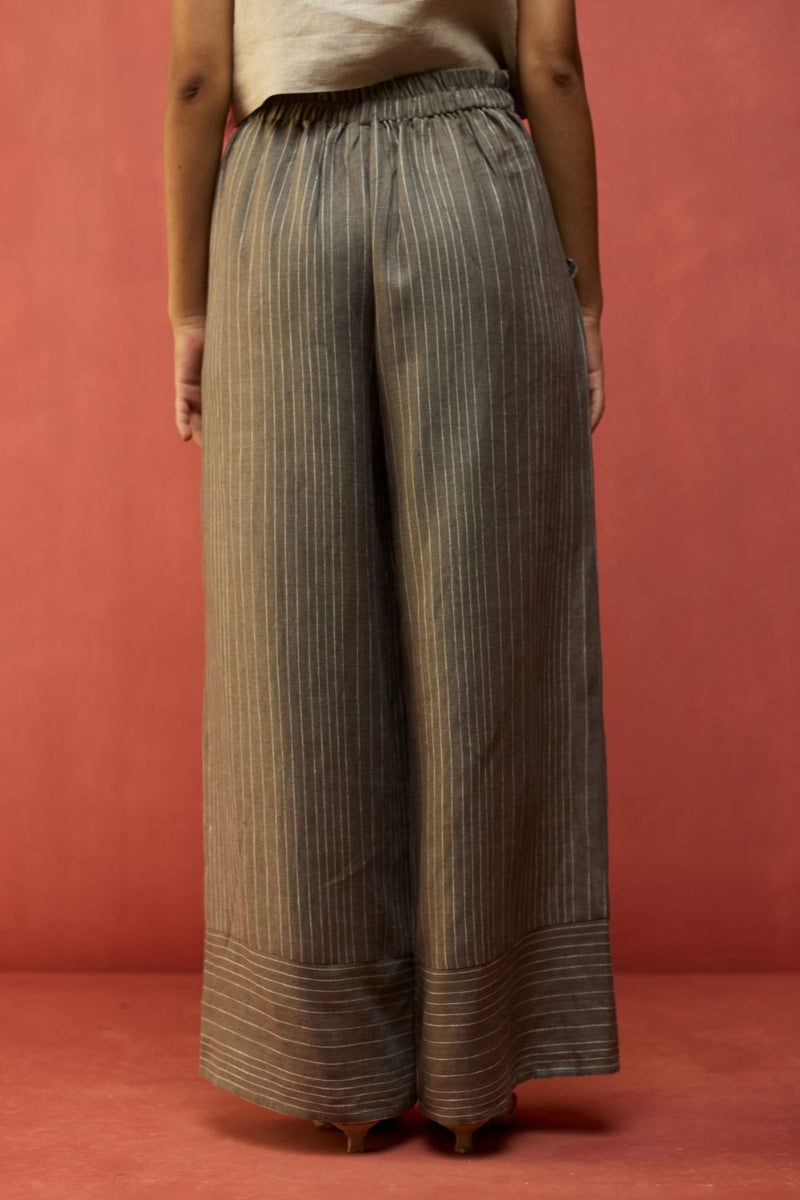 Emma Relaxed Fit Linen Pants - Grey by Manan for in Singapore