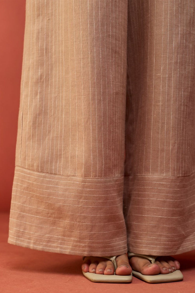Juno Stripe Linen Pants - Dusty Rose by Manan for in Singapore
