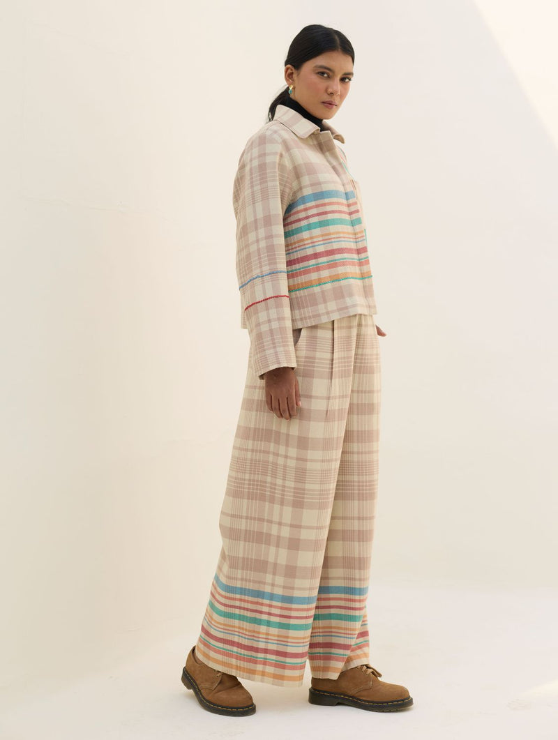 Vola Merino Wool Culottes - Beige by Manan in beige color for women in Singapore