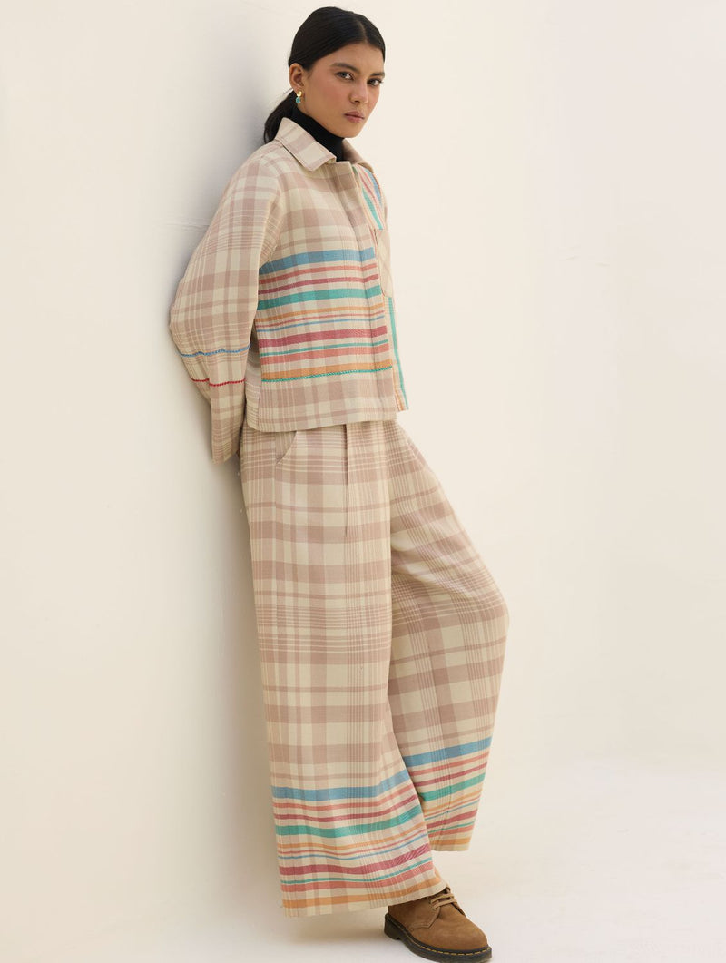 Vola Merino Wool Culottes - Beige by Manan in beige color for women in Singapore