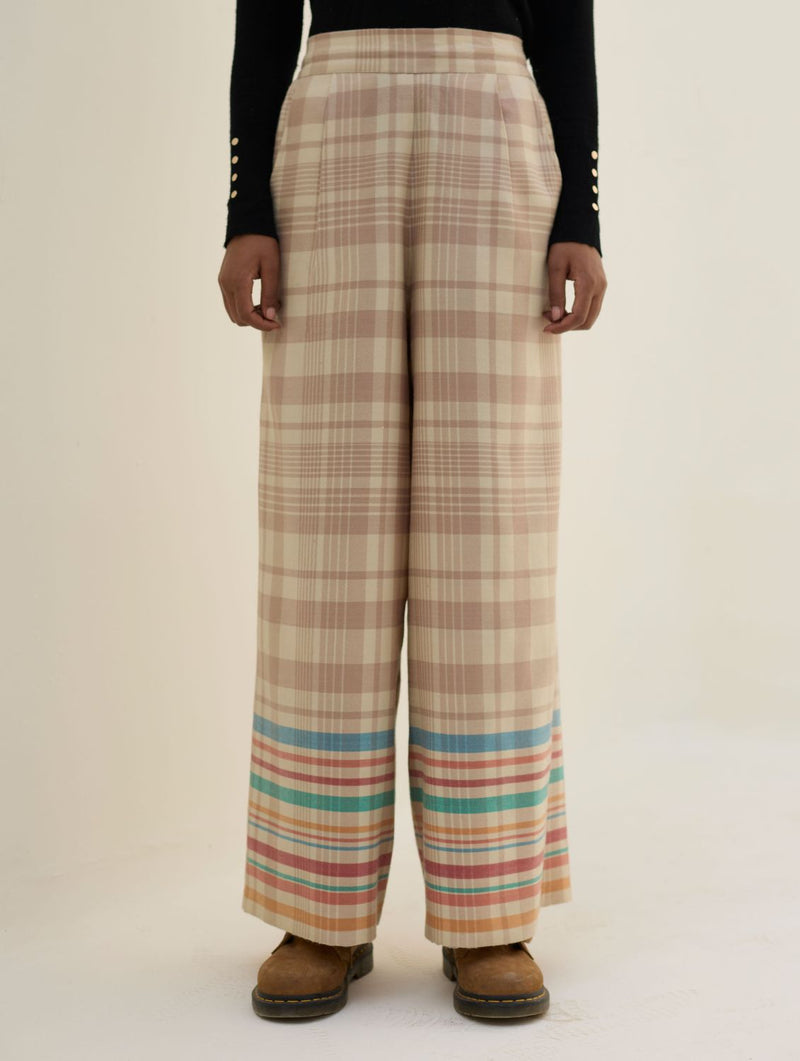 Vola Merino Wool Culottes - Beige by Manan in beige color for women in Singapore