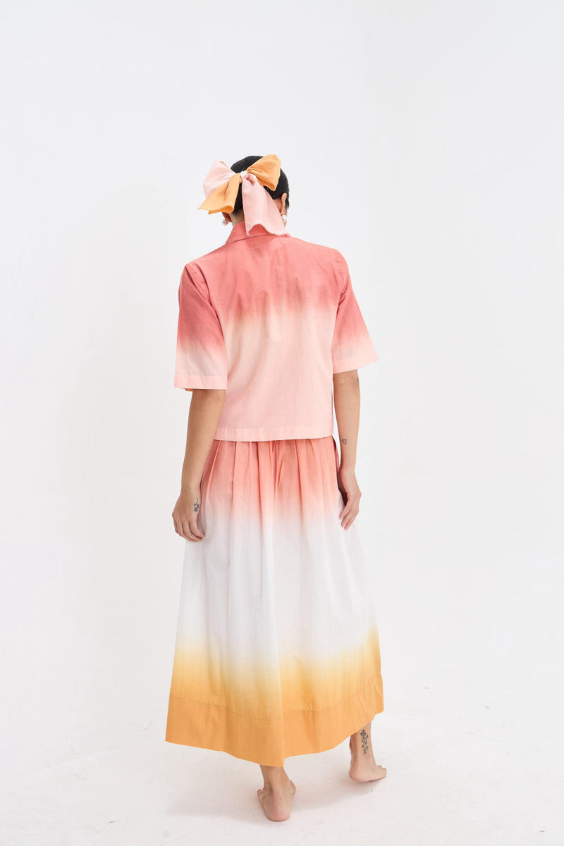 OMBRE SKIRT TOP SET cotton by Aavidi for women in Singapore