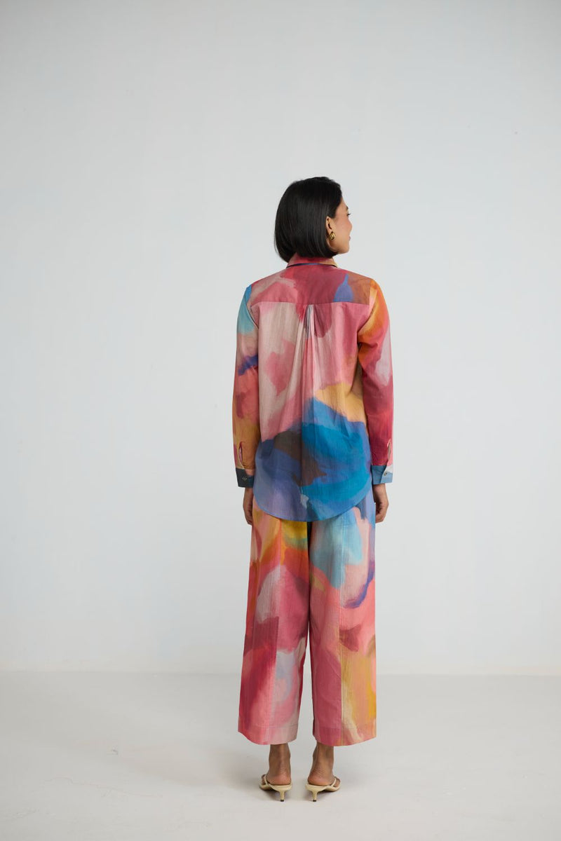 RAINBOW GARDEN COTTON CO-ORD SET cotton cambric co-ord set by YAM in multicolor for women in Singapore