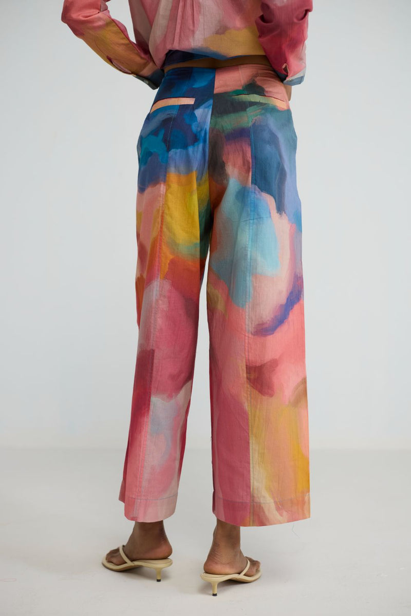 RAINBOW GARDEN COTTON CO-ORD SET cotton cambric co-ord set by YAM in multicolor for women in Singapore
