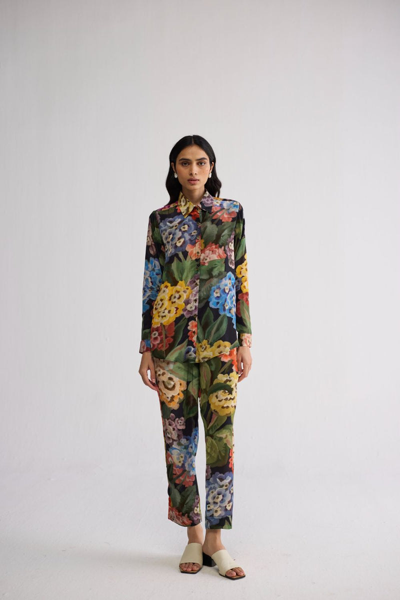 RAIN CO-ORD SET crepe co-ord set by YAM in multicolor for women in Singapore