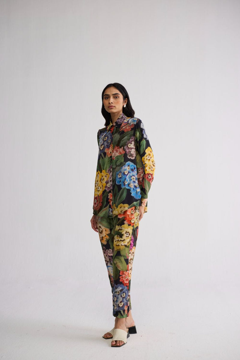 RAIN CO-ORD SET crepe co-ord set by YAM in multicolor for women in Singapore