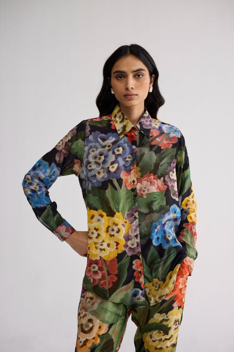RAIN CO-ORD SET crepe co-ord set by YAM in multicolor for women in Singapore