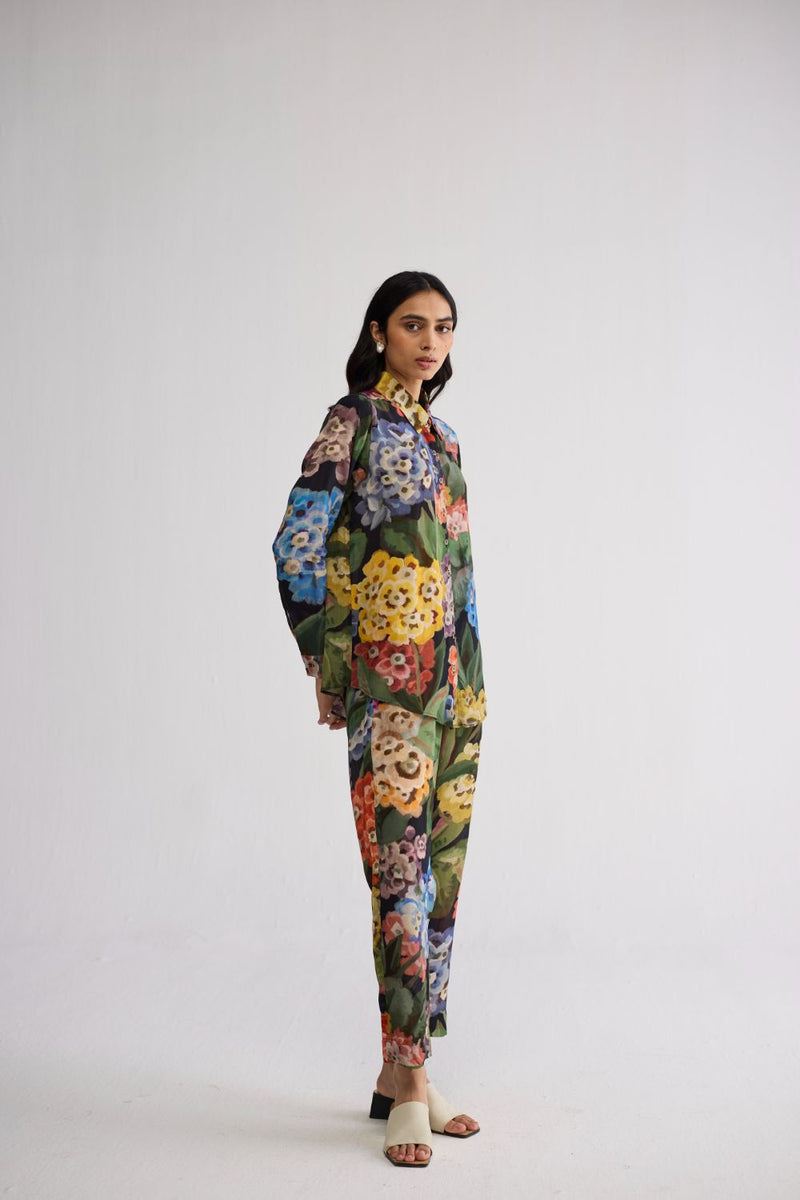 RAIN CO-ORD SET crepe co-ord set by YAM in multicolor for women in Singapore