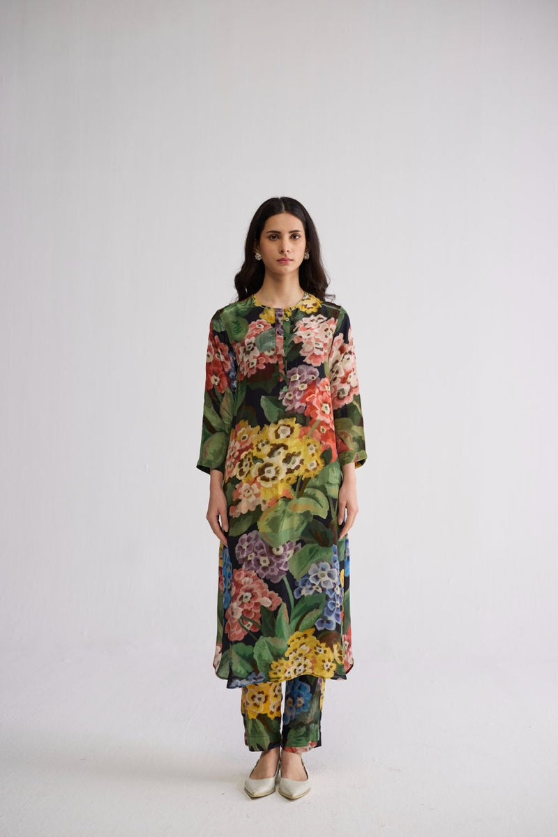 RAIN LONG KURTA SET crepe kurta/kurta set by YAM in multicolor for women in Singapore