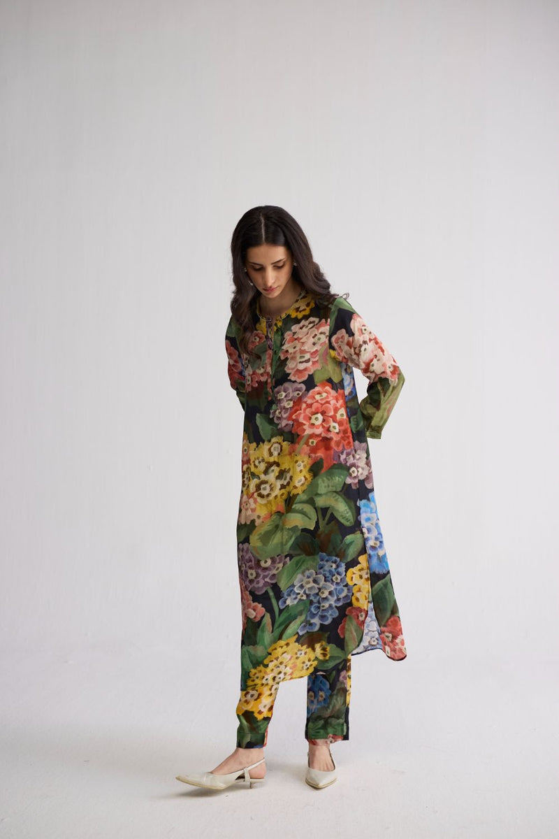 RAIN LONG KURTA SET crepe kurta/kurta set by YAM in multicolor for women in Singapore