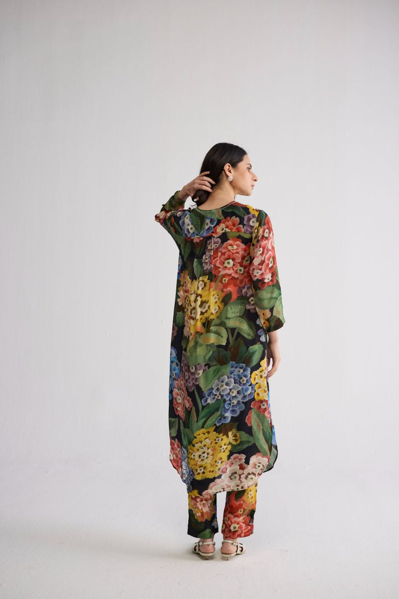 RAIN LONG KURTA SET crepe kurta/kurta set by YAM in multicolor for women in Singapore