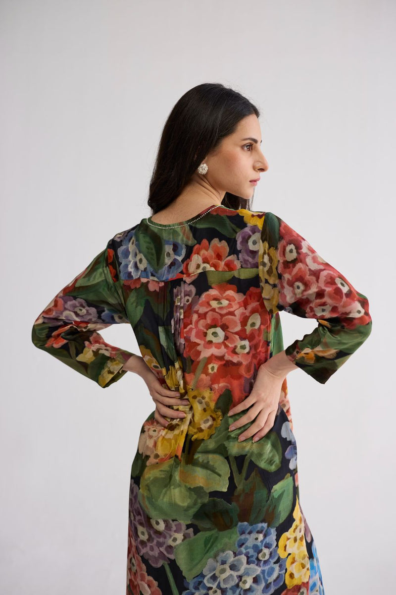 RAIN LONG KURTA SET crepe kurta/kurta set by YAM in multicolor for women in Singapore