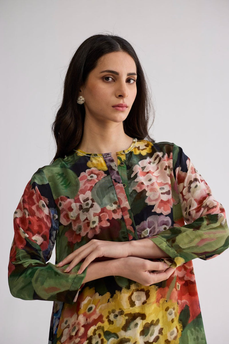 RAIN LONG KURTA SET crepe kurta/kurta set by YAM in multicolor for women in Singapore