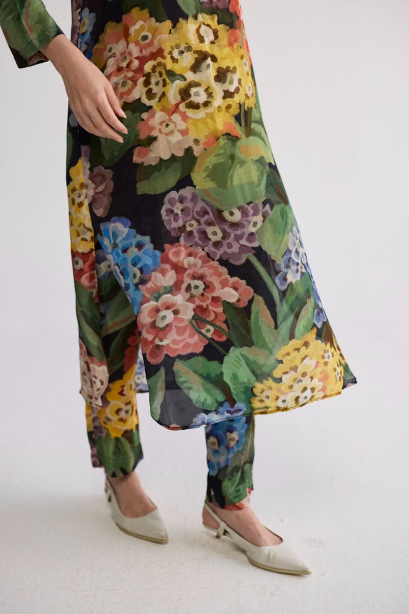 RAIN LONG KURTA SET crepe kurta/kurta set by YAM in multicolor for women in Singapore