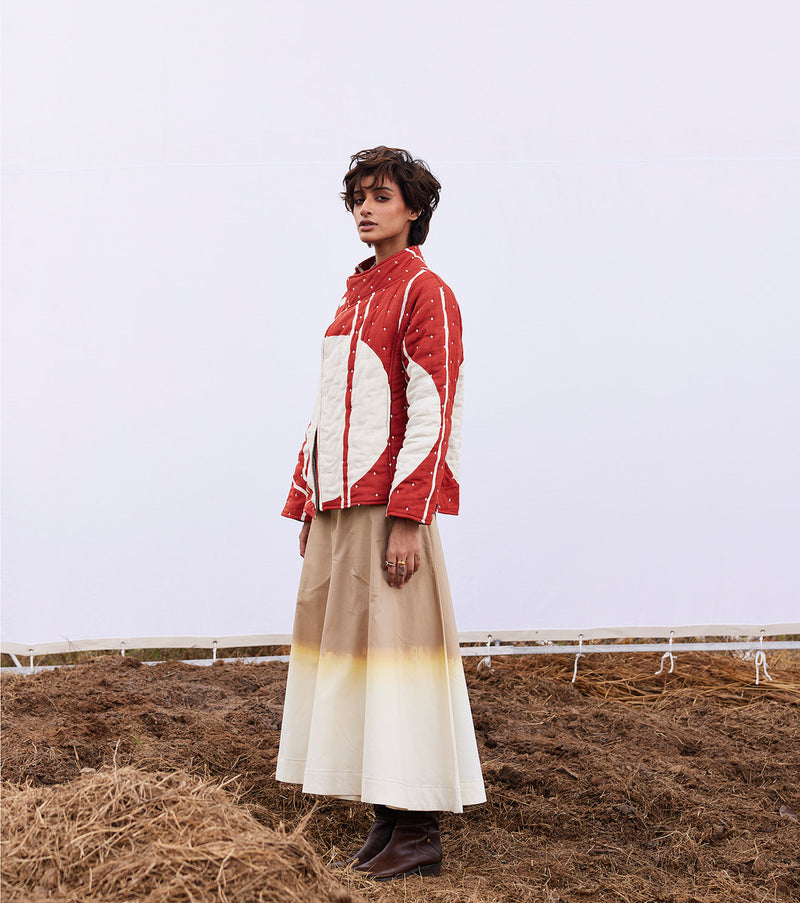 Redwood jacket cotton by Khara Kapas in red for women in Singapore