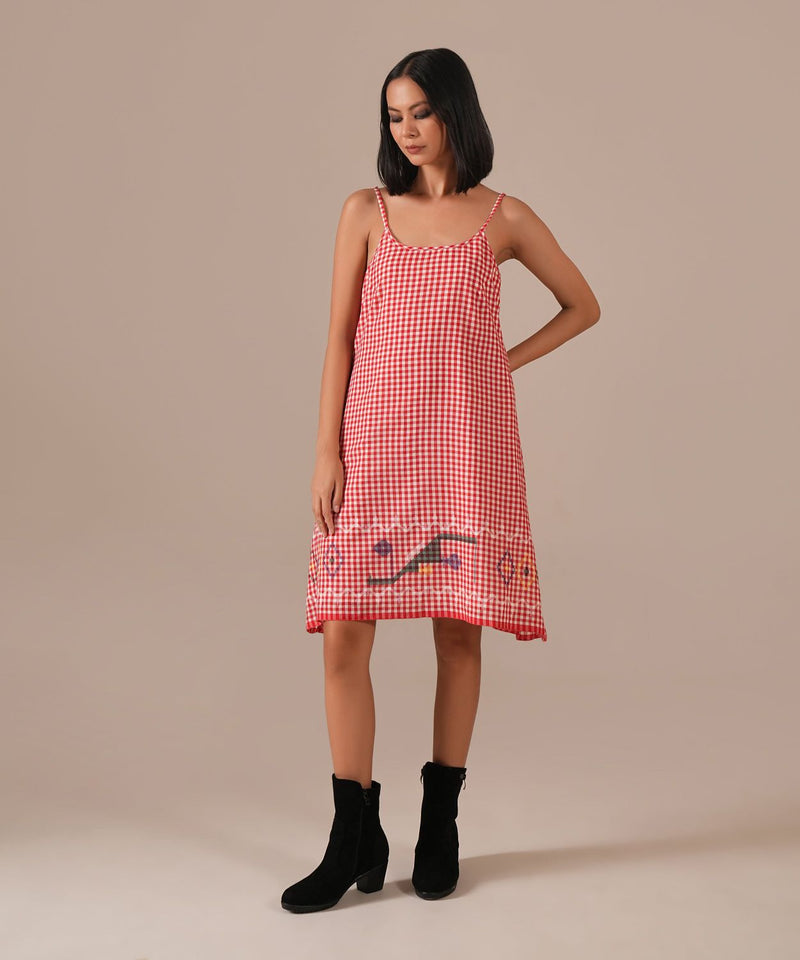 ROSE FLARE SET 100% cotton Buy ROSE FLARE SET from C&W | Co-Ord Sets for Women by Indigo Dreams in red color for women in Singapore