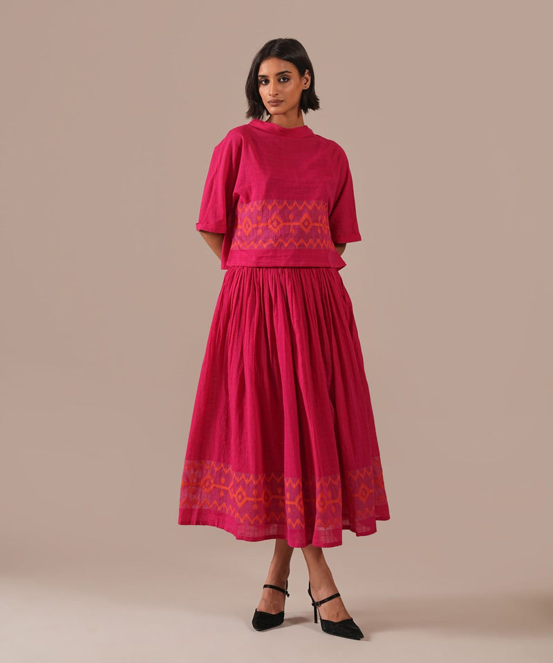 ROSE GLOW SET 100% cotton Buy ROSE GLOW SET from C&W | Co-Ord Sets for Women by Indigo Dreams in red color for women in Singapore