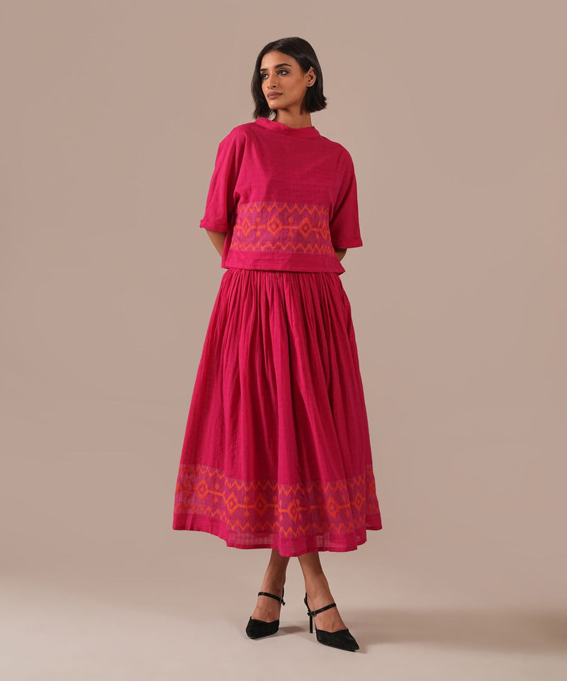 ROSE GLOW SET 100% cotton Buy ROSE GLOW SET from C&W | Co-Ord Sets for Women by Indigo Dreams in red color for women in Singapore