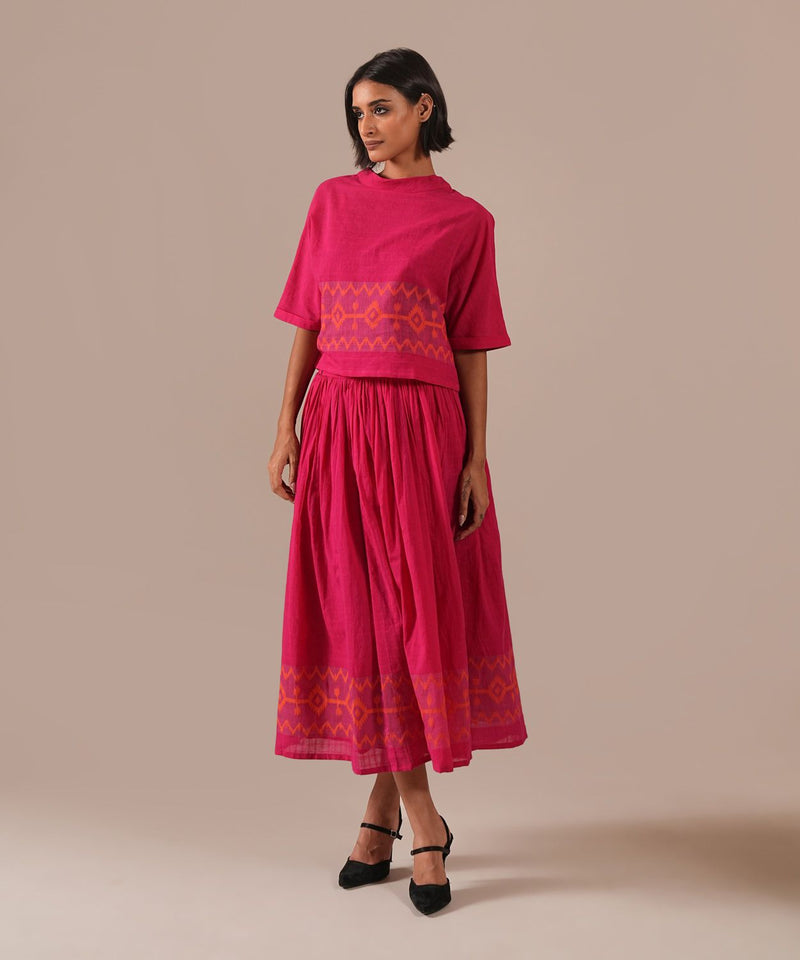 ROSE GLOW SET 100% cotton Buy ROSE GLOW SET from C&W | Co-Ord Sets for Women by Indigo Dreams in red color for women in Singapore