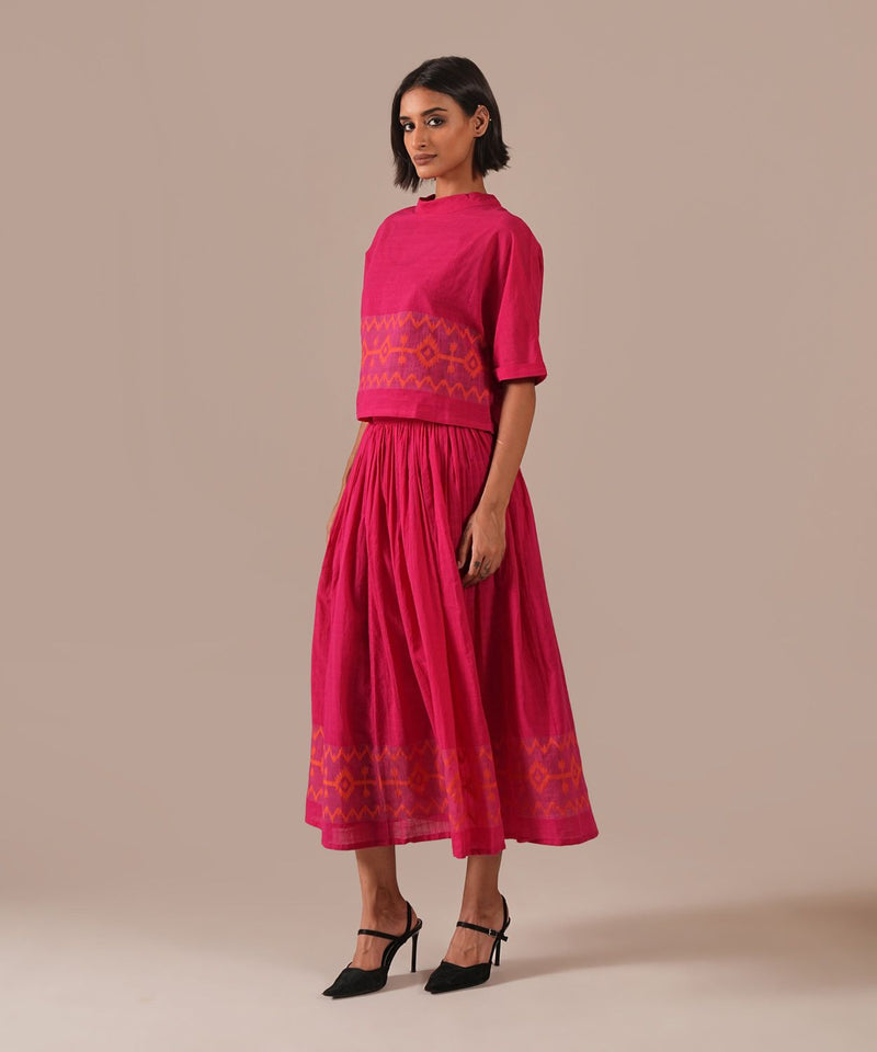 ROSE GLOW SET 100% cotton Buy ROSE GLOW SET from C&W | Co-Ord Sets for Women by Indigo Dreams in red color for women in Singapore