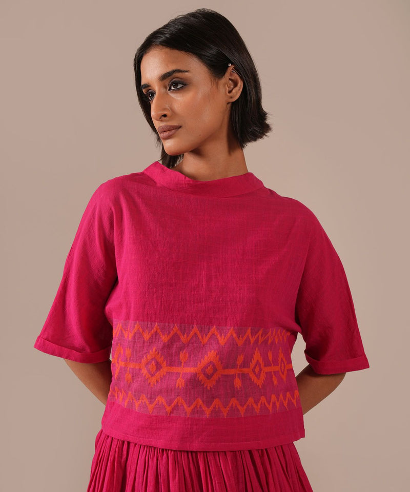 ROSE GLOW SET 100% cotton Buy ROSE GLOW SET from C&W | Co-Ord Sets for Women by Indigo Dreams in red color for women in Singapore