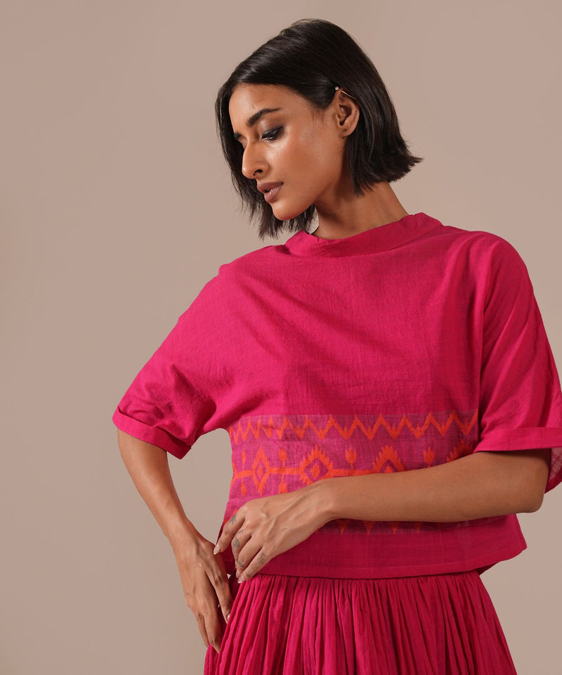 ROSE GLOW SET 100% cotton Buy ROSE GLOW SET from C&W | Co-Ord Sets for Women by Indigo Dreams in red color for women in Singapore