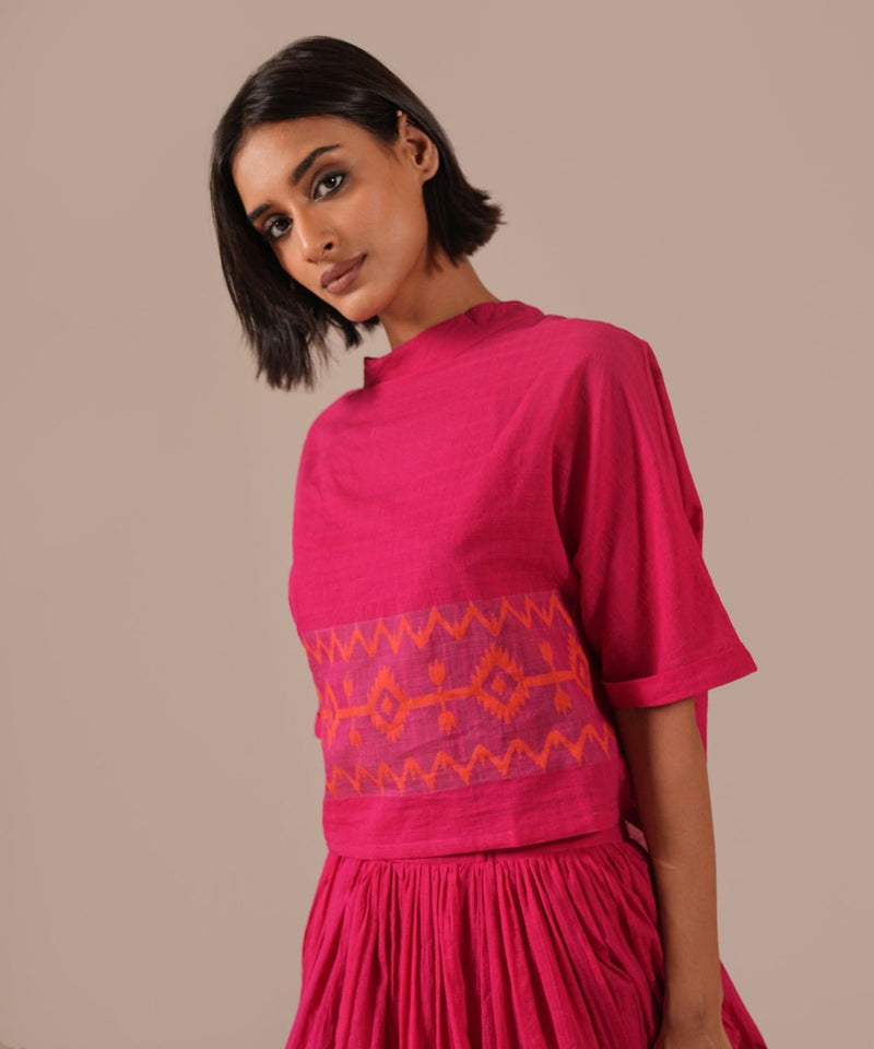 ROSE GLOW SET 100% cotton Buy ROSE GLOW SET from C&W | Co-Ord Sets for Women by Indigo Dreams in red color for women in Singapore