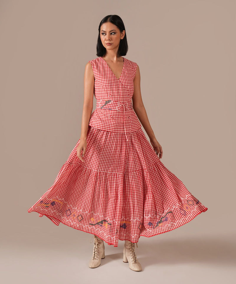 RUBY LUME DRESS silk Buy RUBY LUME DRESS from C&W | Dresses for Women by Indigo Dreams in red color for women in Singapore