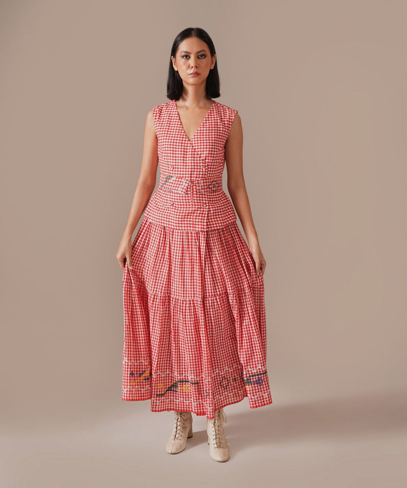 RUBY LUME DRESS silk Buy RUBY LUME DRESS from C&W | Dresses for Women by Indigo Dreams in red color for women in Singapore