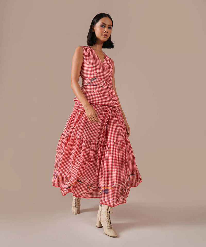 RUBY LUME DRESS silk Buy RUBY LUME DRESS from C&W | Dresses for Women by Indigo Dreams in red color for women in Singapore