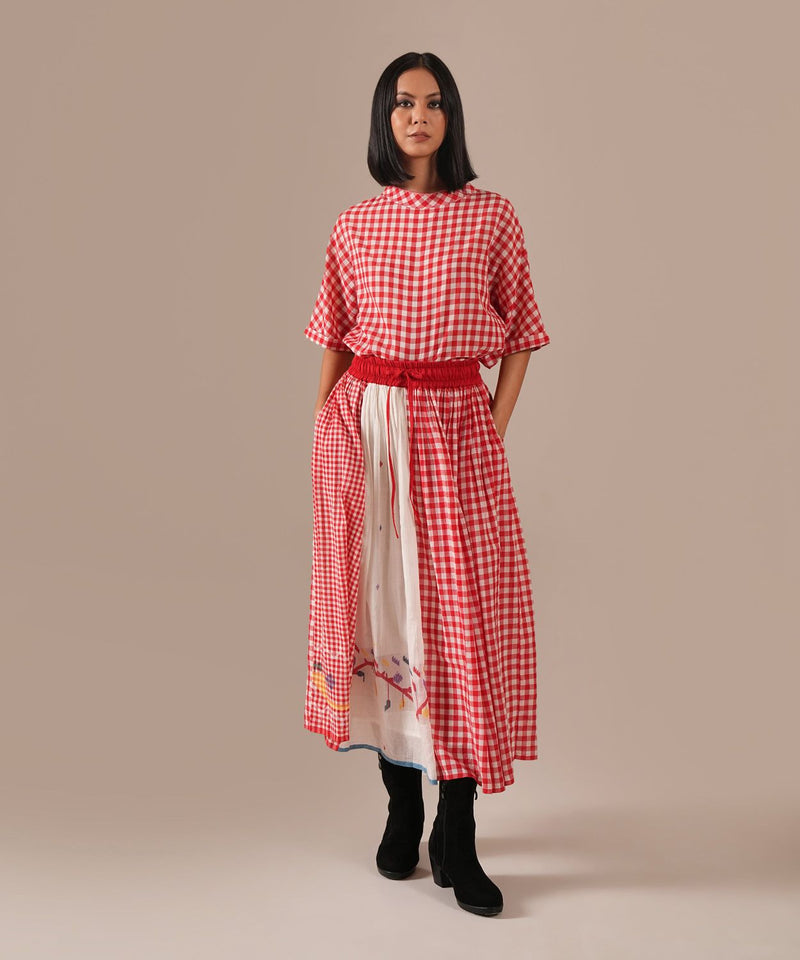 RUBY TIDE SET 100% cotton Buy RUBY TIDE SET from C&W | Co-Ord Sets for Women by Indigo Dreams in red color for women in Singapore