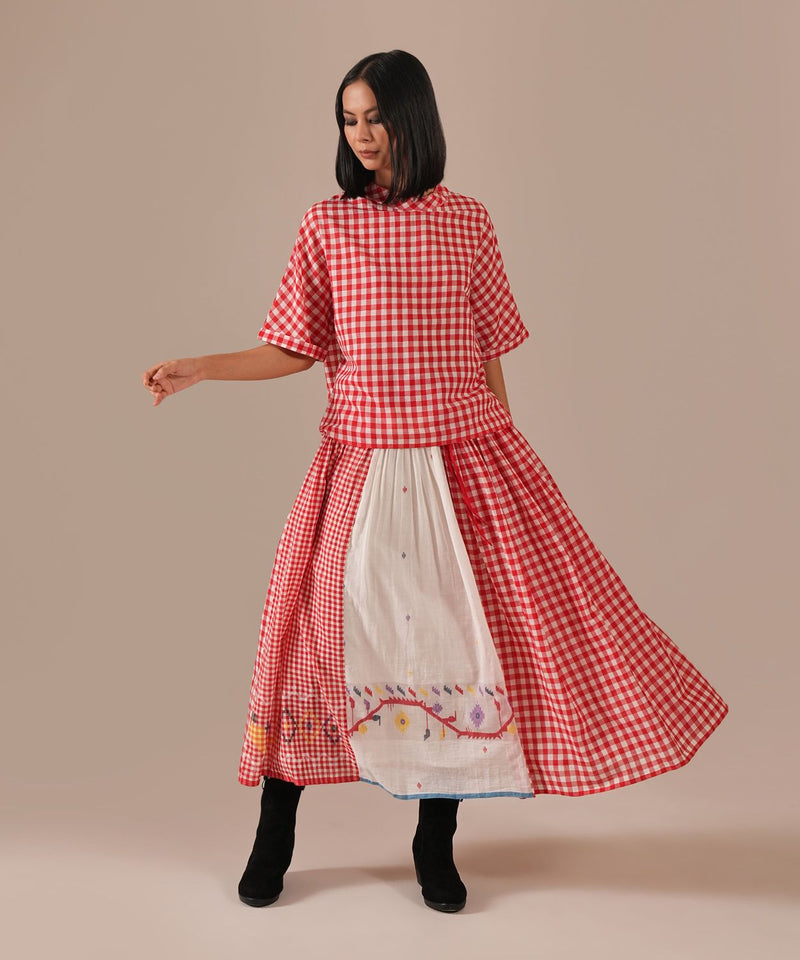 RUBY TIDE SET 100% cotton Buy RUBY TIDE SET from C&W | Co-Ord Sets for Women by Indigo Dreams in red color for women in Singapore