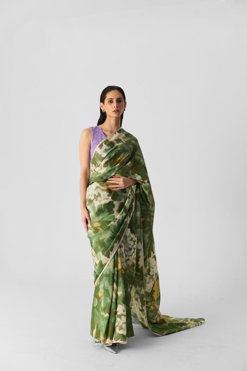 RUSI SILK SAREE silk by Yam in green color for women in Singapore