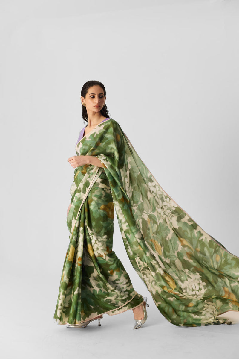 RUSI SILK SAREE silk by Yam in green color for women in Singapore