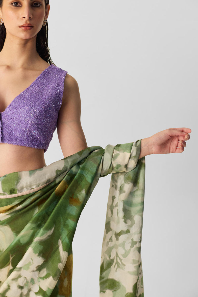 RUSI SILK SAREE silk by Yam in green color for women in Singapore