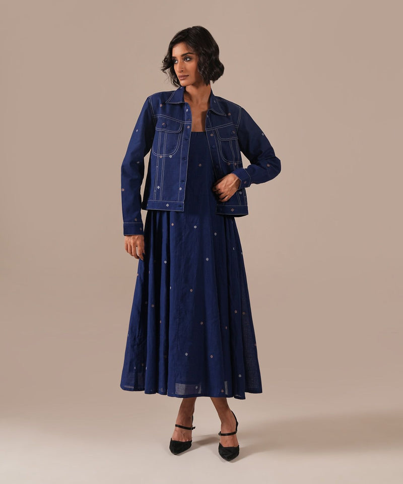 SAPPHIRE GLOW SET 100% cotton Buy SAPPHIRE GLOW SET from C&W | Co-Ord Sets for Women by Indigo Dreams in blue color for women in Singapore