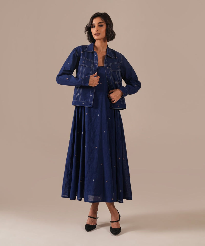 SAPPHIRE GLOW SET 100% cotton Buy SAPPHIRE GLOW SET from C&W | Co-Ord Sets for Women by Indigo Dreams in blue color for women in Singapore